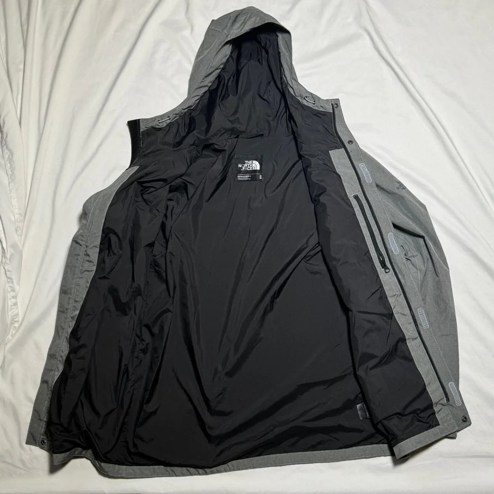 The North Face Men's Charcoal Hooded Raincoat - Picture 2 of 4